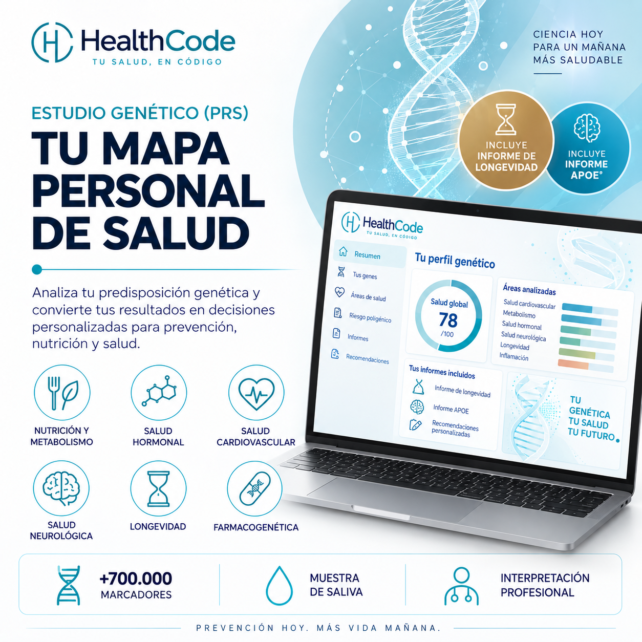 Imagen de presentación de Estudio genético (basado en PRS) + Interpretación de resultados