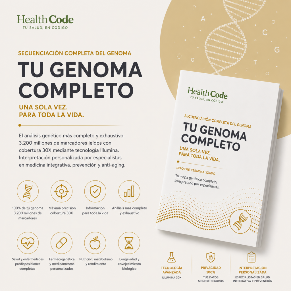 Secuenciación completa del genoma Illumina 30x ADN estudio genético